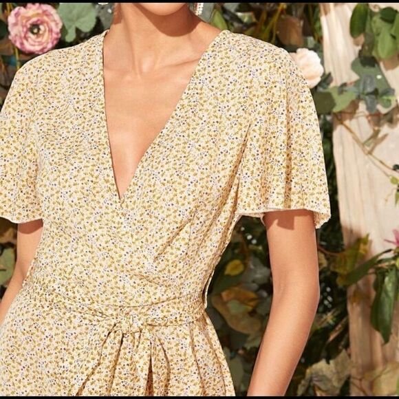 Floral wrap a-line maxi midi dress - Picture 3 of 5